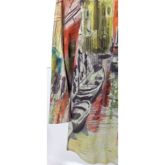 Christopher & Banks 3/4 Sleeve Tee Small Watercolor Italian Scene Graphic Print - Picture 6 of 9